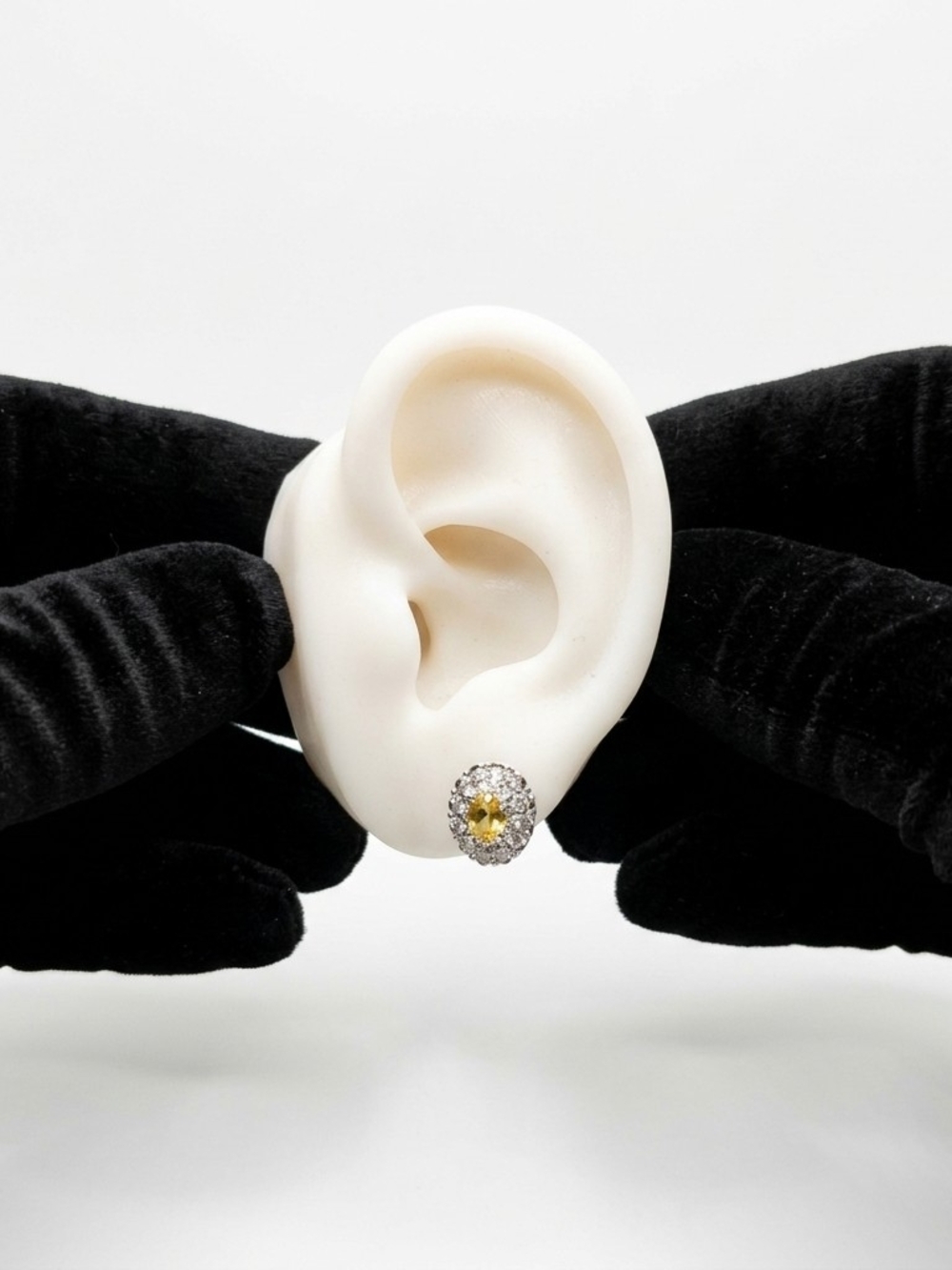 Elegant Yellow Gemstone Filigree Stud Earrings - Women Jewelry